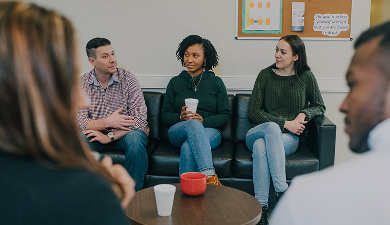 group therapy session at the counseling center